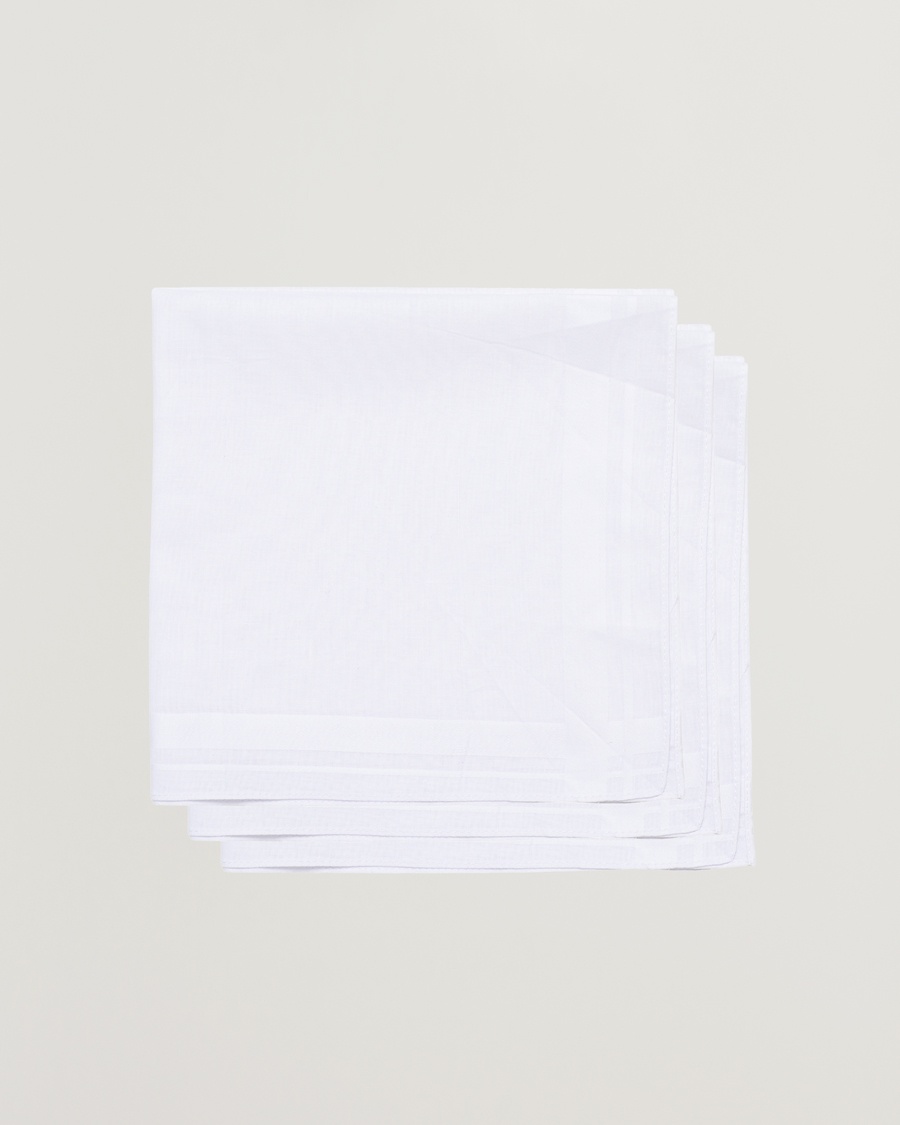 Amanda Christensen 3-Pack Cotton Pocket Square White – White