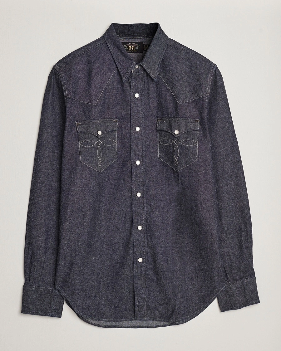 RRL Buffalo Western Shirt Rinse – Blue