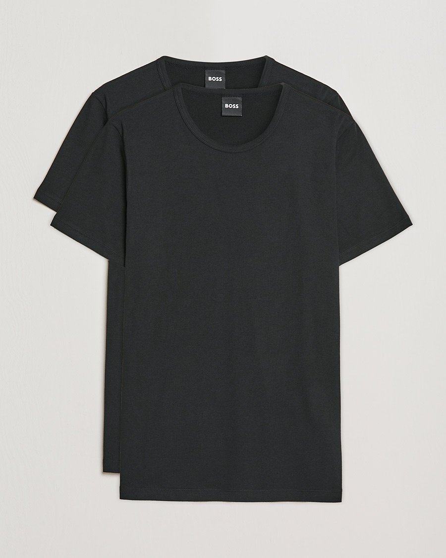 BOSS BLACK 2-Pack Crew Neck Slim Fit T-Shirt Black – Black