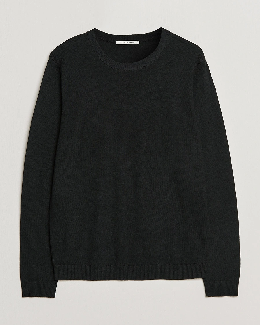 A Day's March Alagón Merino Crew Black – Black