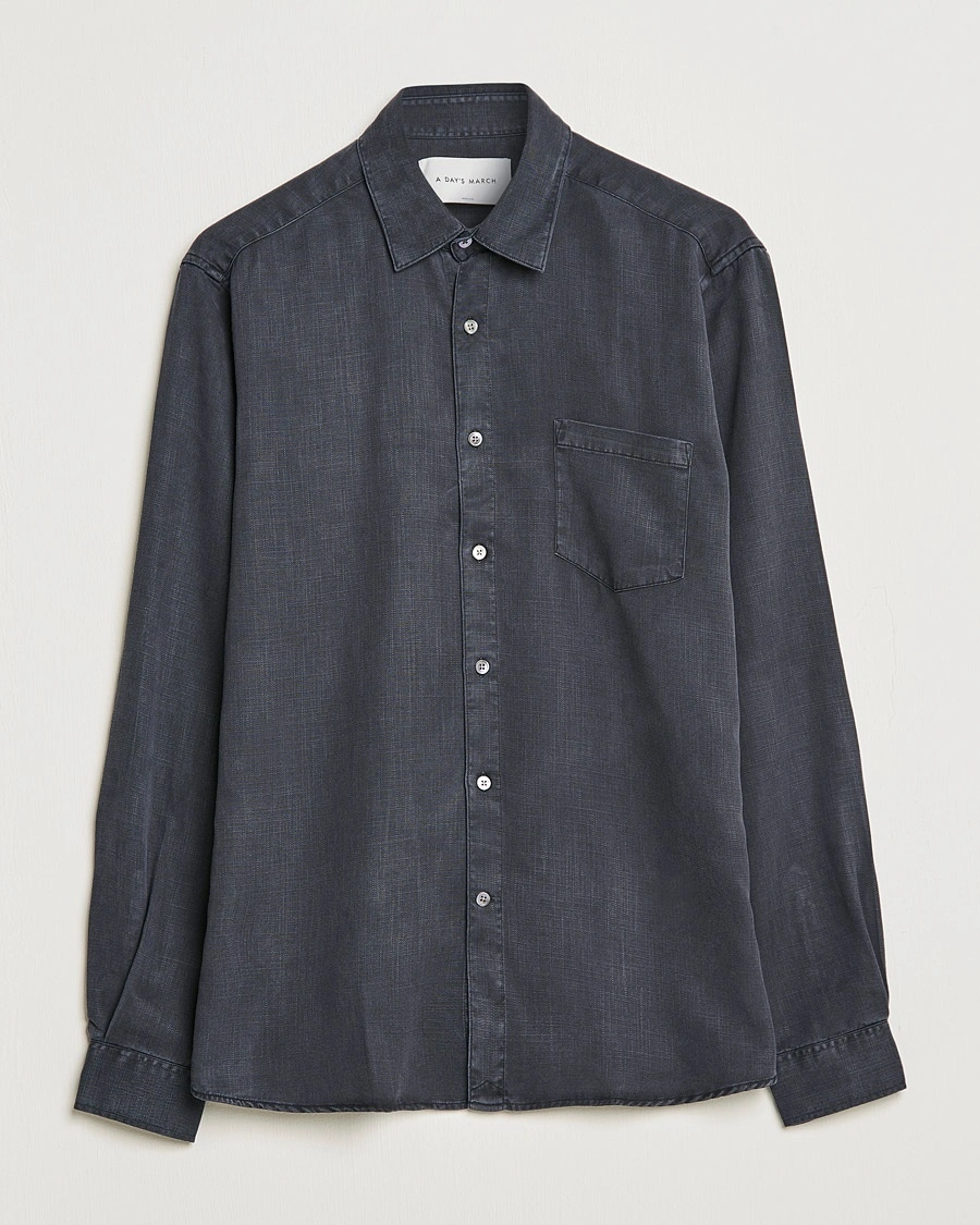 A Day's March Daintree Lyocell Shirt Off Black – Black