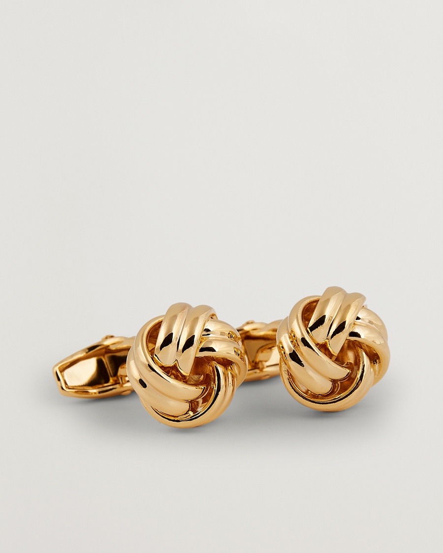 Amanda Christensen Knot Cufflink & Shirt Studs Set Gold – gold