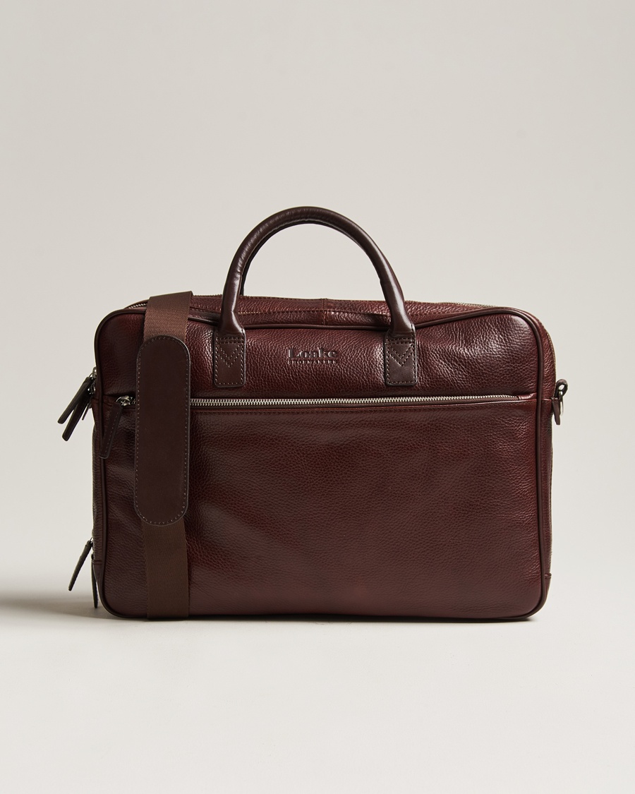 Loake Shoemakers Westminster Grain Leather Briefcase Dark Brown – Brown