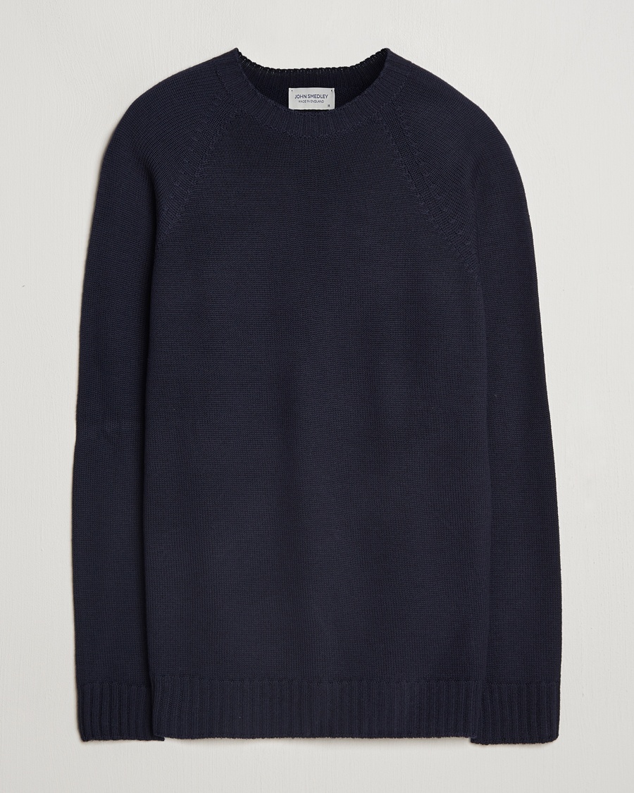 John Smedley Denver Extra Fine Merino Crew Neck Midnight – Blue
