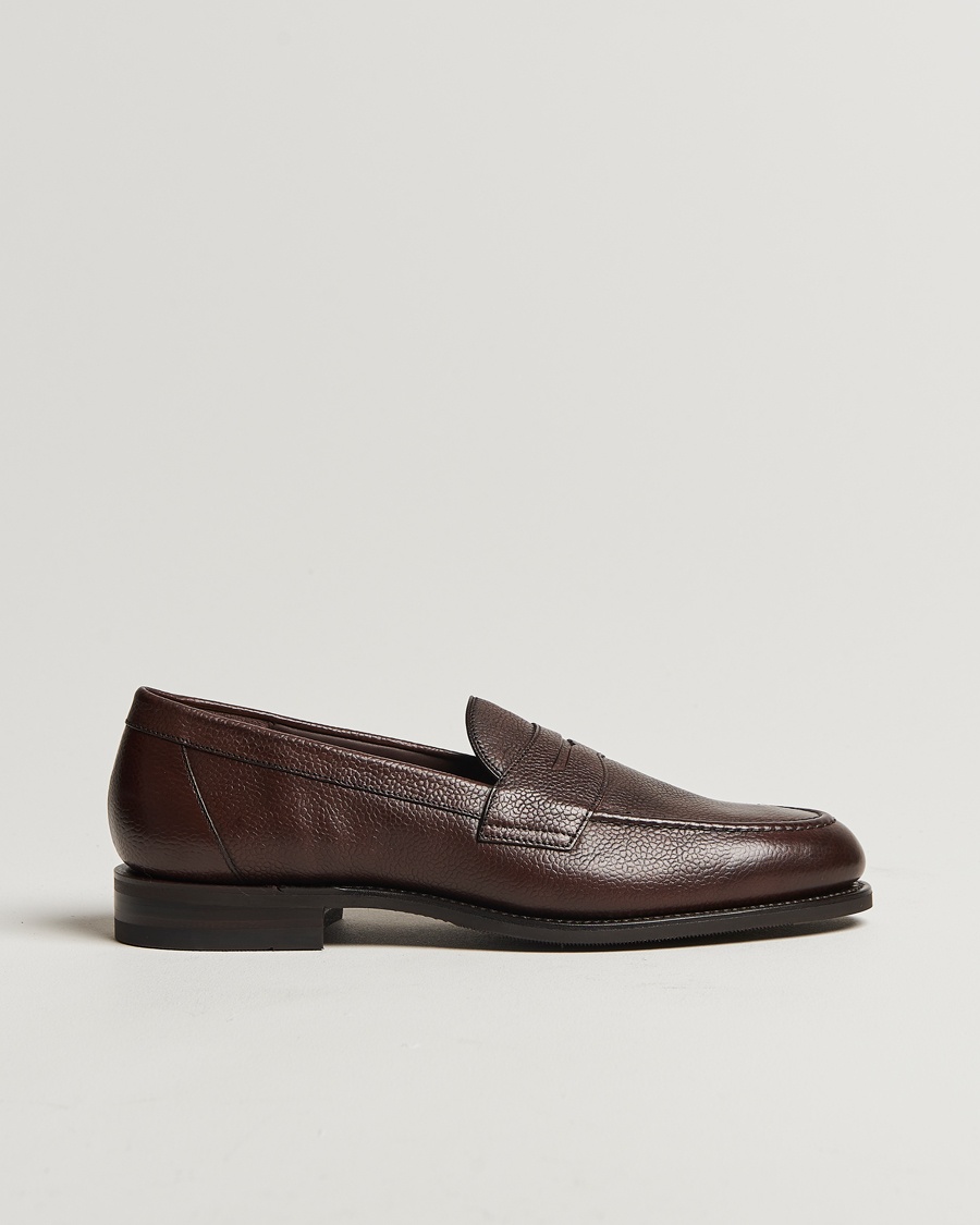 Loake Shoemakers Loake 1880 Imperial Grained Penny Loafer Dark Brown – Brown