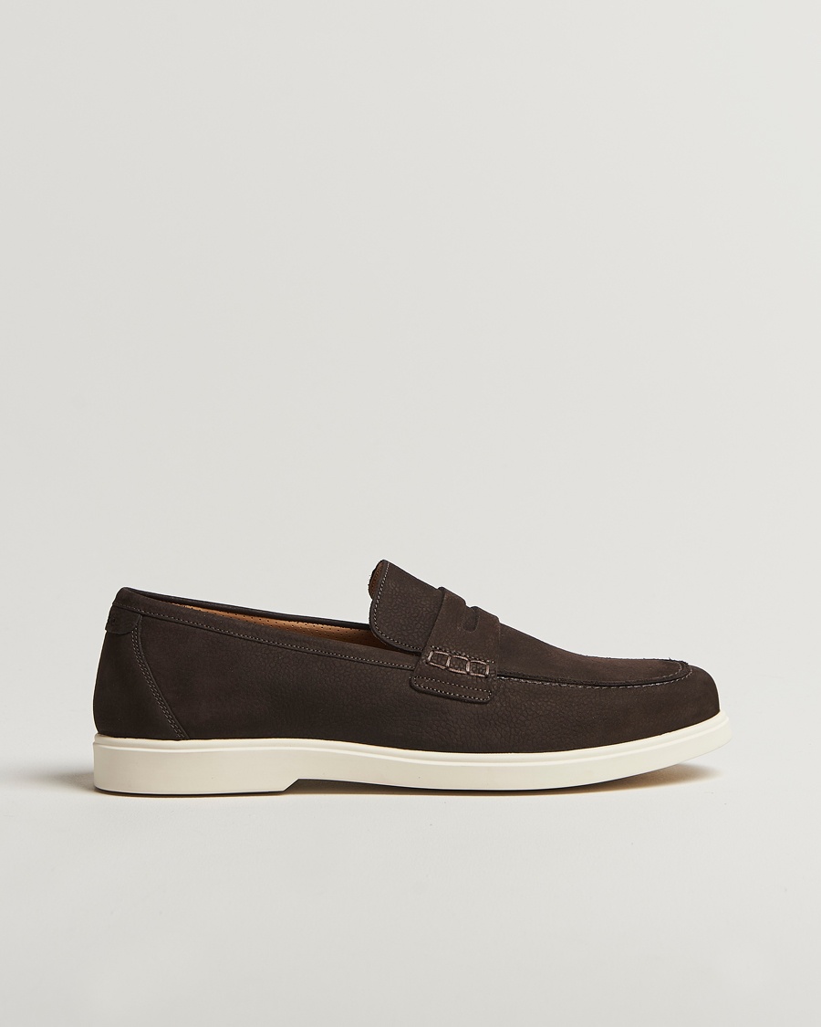 Loake 1880 Como Nubuck Loafers Dark Brown – Brown