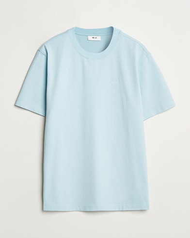 NN07 Adam Logo Crew Neck T-Shirt Winter Sky – Blue