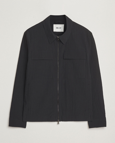 NN07 Alban Seersucker Shirt Jacket Black – Black