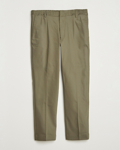 NN07 Baker Cotton Drawstring Trousers Capers Green – Green