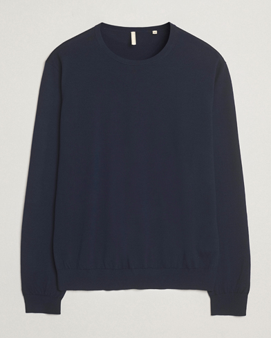 Sunflower Merino Crew Neck Navy – Blue