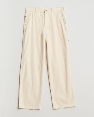 Drôle de Monsieur Baggy Corduroy Workwear Pants Ecru – White