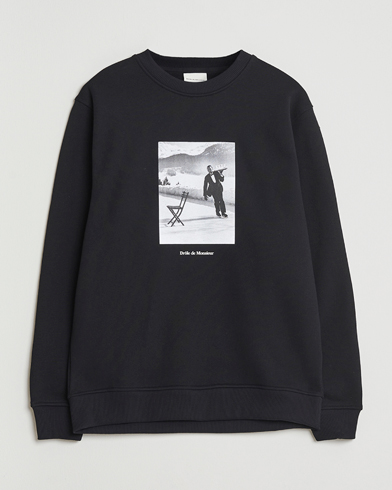 Drôle de Monsieur Ice Skating Waiter Sweatshirt Black – Black