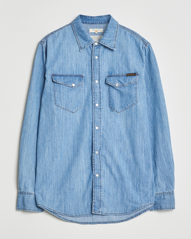 Nudie Jeans Gunnar Denim Shirt Light Blue – Blue