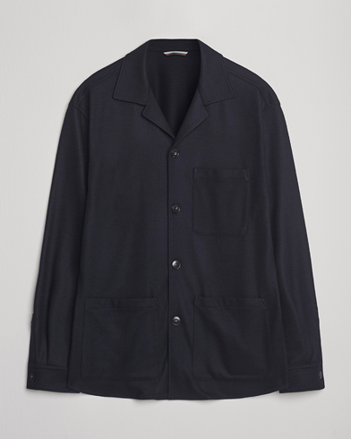 Canali Wool Shirt Jacket Navy – Blue