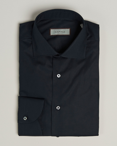Canali Slim Fit Cotton/Stretch Shirt Navy – Blue