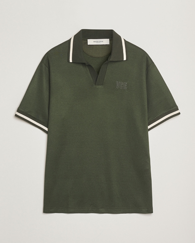 Golden Goose Micro Piquet Knit Polo Grape Leaf – Green