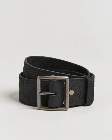 RRL Jones Tumbled Leather Belt Black – Black