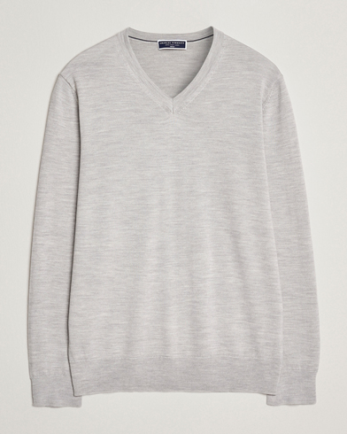 Charles Tyrwhitt Pure Merino V-Neck Jumper Silver Grey – Grey