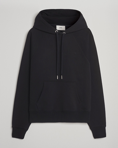 AMI Tonal Heart Logo Hoodie Black – Black