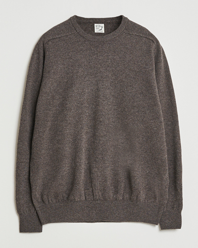 orSlow Simple Crew Neck Sweater Brown – Brown