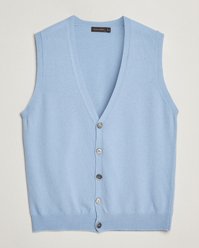 Oscar Jacobson Guiseppe Buttoned Vest Light Blue – Blue