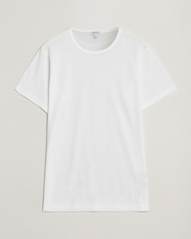 Sunspel Cellular Underwear T-Shirt White – White