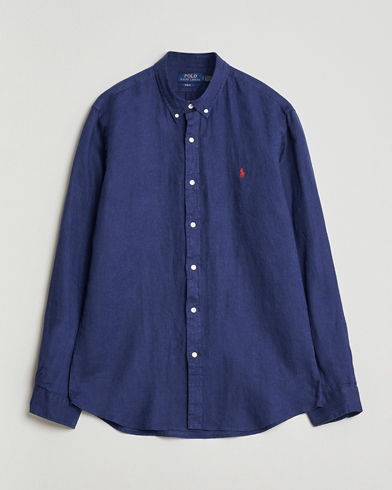 Polo Ralph Lauren Slim Fit Linen Shirt Navy – Blue