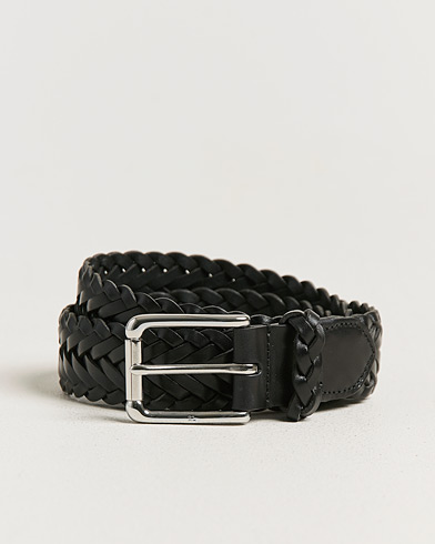 Ralph Lauren Purple Label Braided Belt Black Vachetta – Black