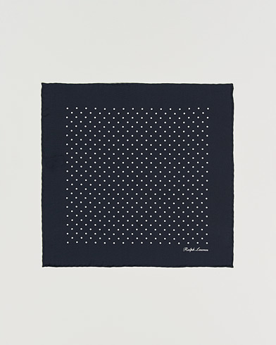 Ralph Lauren Purple Label Silk Dotted Pocket Square Navy – Blue