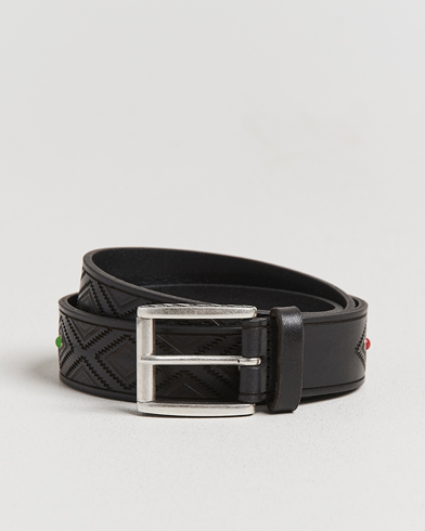 Anderson's Diamond Pattern Western 3,5cm Belt Black – Black