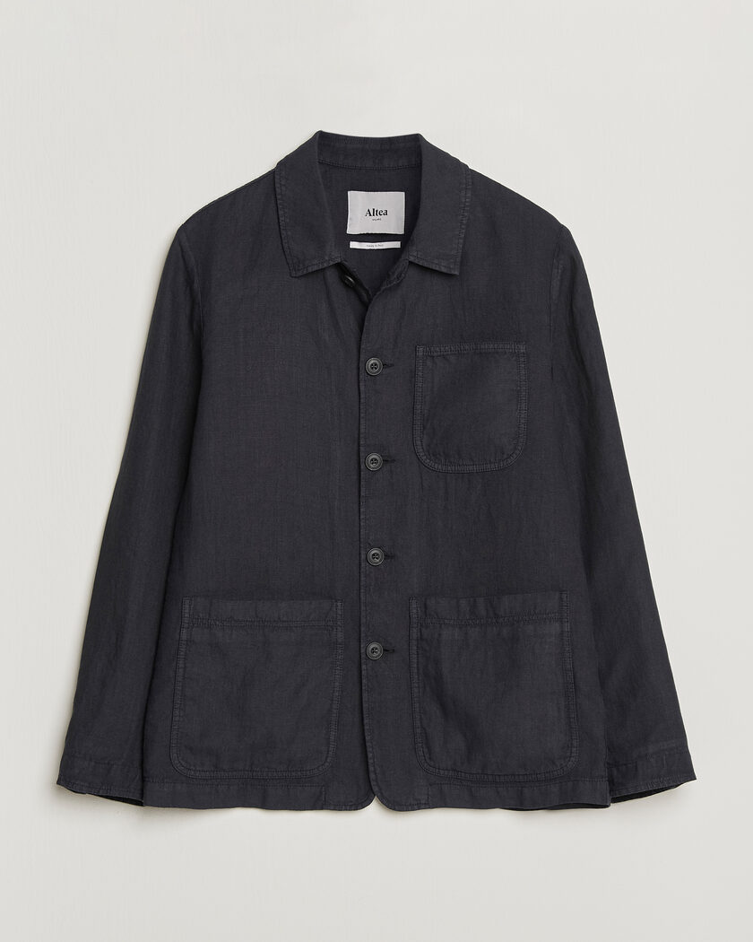 Altea Linen Chore Jacket Navy – Blue