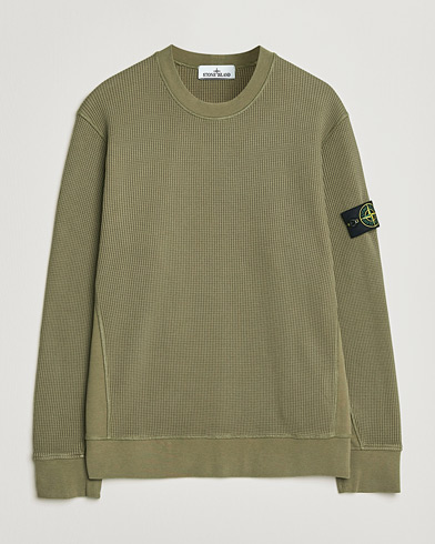 Stone Island Organic Cotton Waffle Fleece Sweatshirt Military – Green