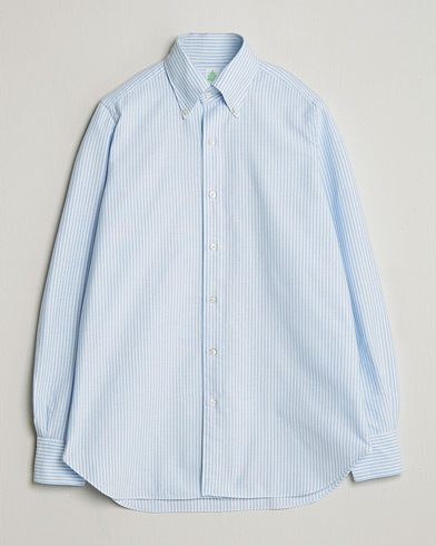 Finamore Napoli Gaeta Oxford Button Down Shirt Light Blue Stripe – Blue