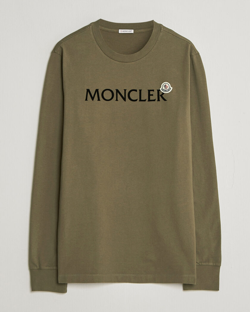 Moncler Lettering Logo Long Sleeve T-Shirt Desert – Green