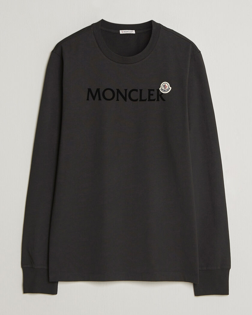 Moncler Lettering Logo Long Sleeve T-Shirt Black – Black