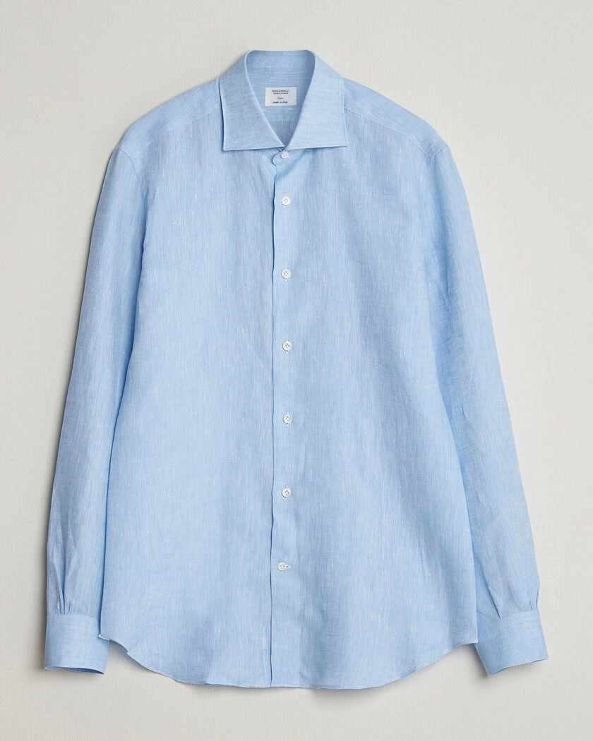 Mazzarelli Soft Linen Shirt Light Blue – Blue