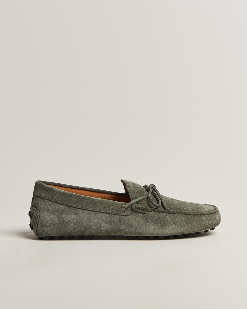 Tod's Lacetto Gommino Carshoe Green Suede – Green