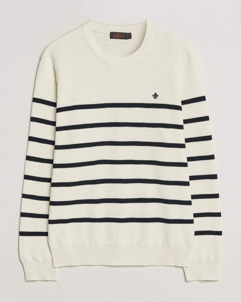 Morris Benedict Stripe Oneck Off White – White