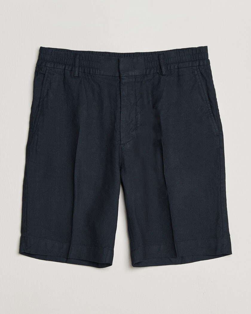 NN07 Billie Linen/Viscose Drawstring Shorts Deep Navy – Blue
