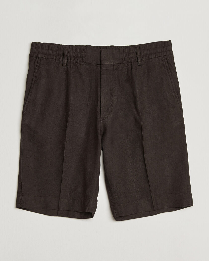 NN07 Billie Linen/Viscose Drawstring Shorts Deep Truffle – Brown