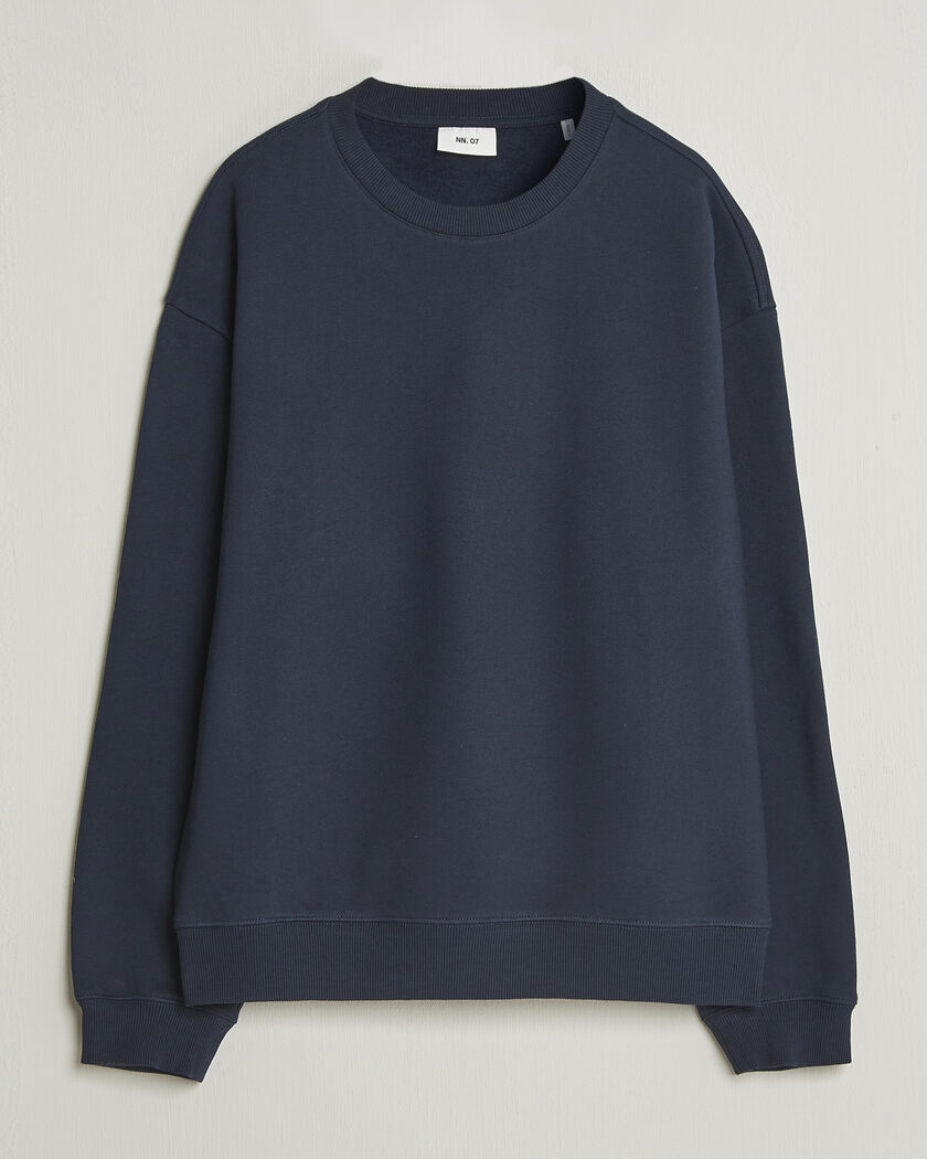 NN07 David Crew Neck Sweatshirt Navy Blue – Blue