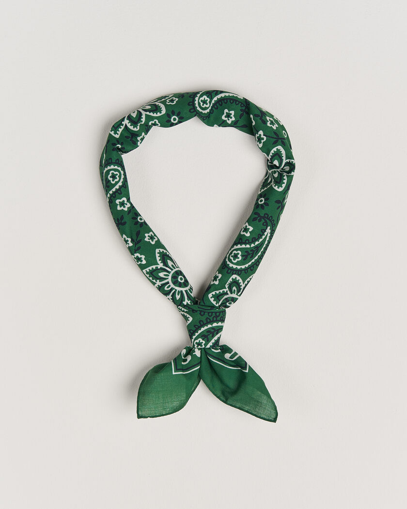 Drake's Classic Paisley Bandana Green – Green