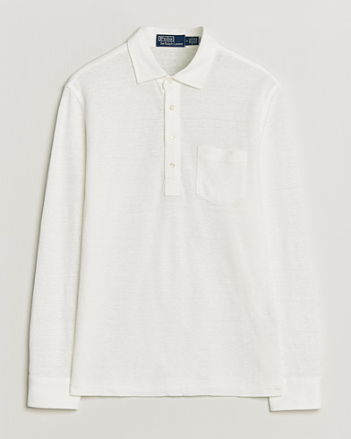Polo Ralph Lauren Long Sleeve Linen Polo Deckwash White – White