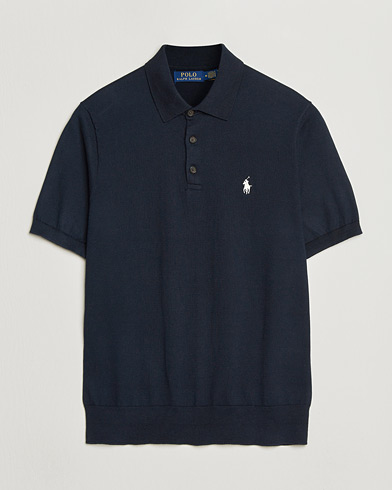Polo Ralph Lauren Knitted Short Sleeve Polo Hunter Navy – Blue