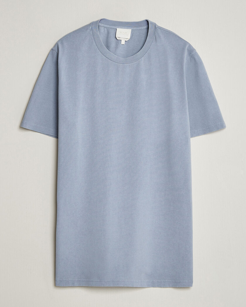 A.P.C. Printed Crew Neck T-Shirt Light Blue – Blue