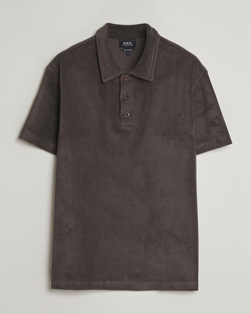 A.P.C. Julian Cotton Knitted Polo Brown – Brown