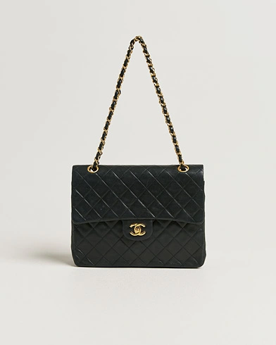 Chanel Pre-Owned Classic Double Flap Square Medium Lambskin Black – Black