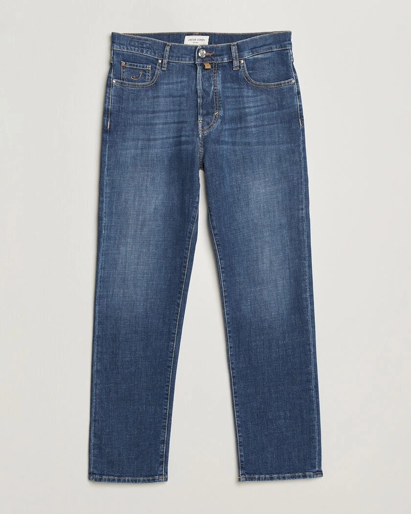 Jacob Cohën Edos Regular Straight Fit Stretch Jeans Mid Blue – Blue