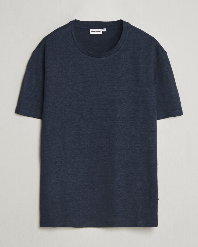 J.Lindeberg Coma Linen T-Shirt JL Navy – Blue