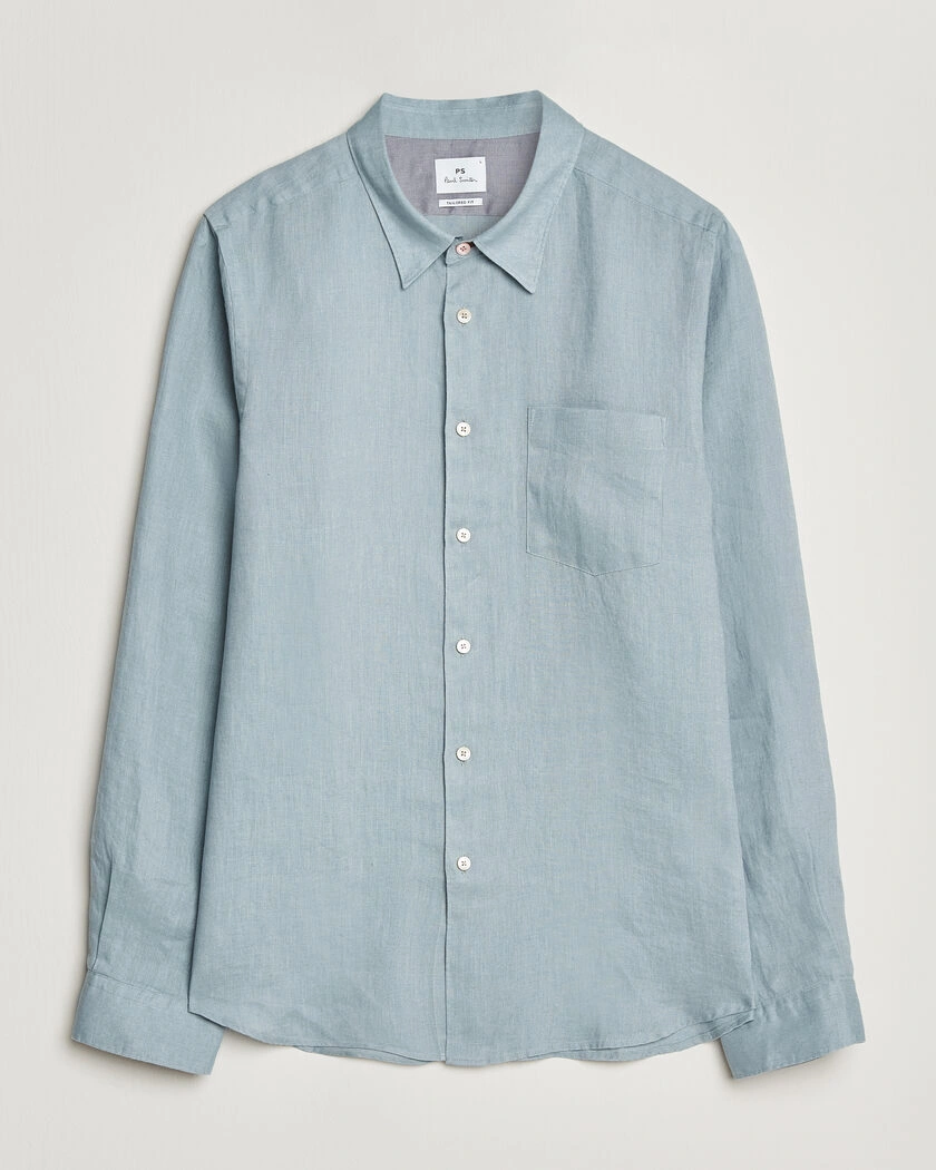 PS Paul Smith Tailored Fit Linen Shirt Light Blue – Blue